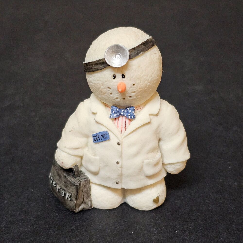 Sarah's Attic Snowonders Doctor Snowman Figurine 8098 2.5" Christmas Holiday